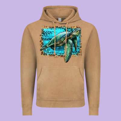 Sea Turtle With Background Vintage Hoodie Designed By Artiststas