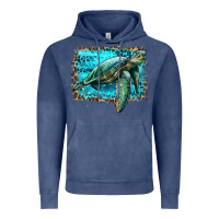 Vintage Denim sea turtle with background Vintage Hoodie - Artiststas