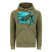 Vintage Olive sea turtle with background Vintage Hoodie - Artiststas