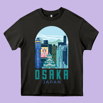 Osaka Japan Heavy Core Tee Designed By Artisfamous