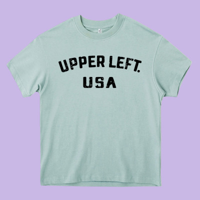 Upper Left Usa Heavy Core Tee Designed By Artisfamous