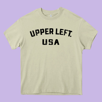Upper Left Usa Heavy Core Tee Designed By Artisfamous