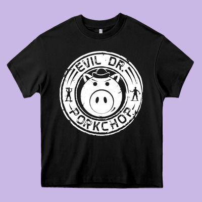 Evil Dr Porkchop Heavy Core Tee Designed By Artisfamous