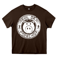 Chocolate Brown evil dr porkchop Heavy Core Tee - artisFamous