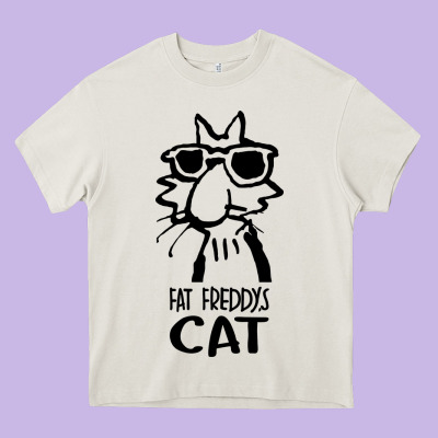 Fat Freddys Cat Heavy Core Tee Designed By Artisfamous
