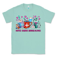 Seafoam Coffee Nurse Repeat Nurse Coffee Cups Classic Tee - FaDigitalArtStudio