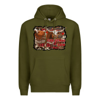 Army Green all i want for christmas is a cow Premium Hoodie - RanaPortraitStore