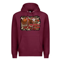 Burgundy all i want for christmas is a cow Premium Hoodie - RanaPortraitStore