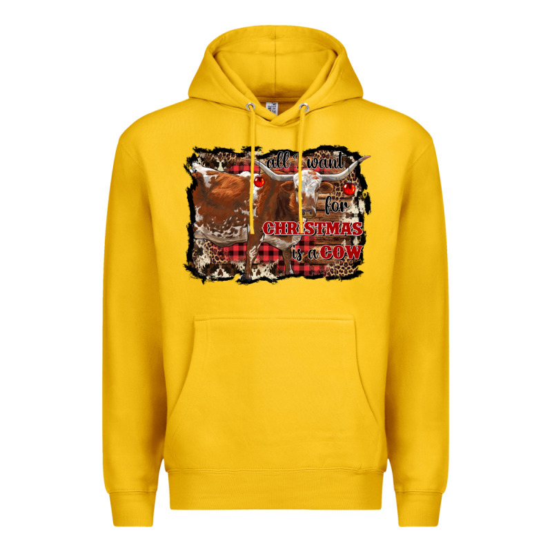 All I Want For Christmas Is A Cow Premium Hoodie by RanaPortraitStore | Teevron