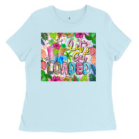 Baby Blue Lets Get Loaded Ladies Tee - CowhideDigitalArt