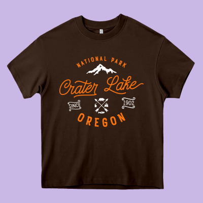 Crater Lake Oregon National Park Vintage Retro Heavy Core Tee Designed By Artisfamous