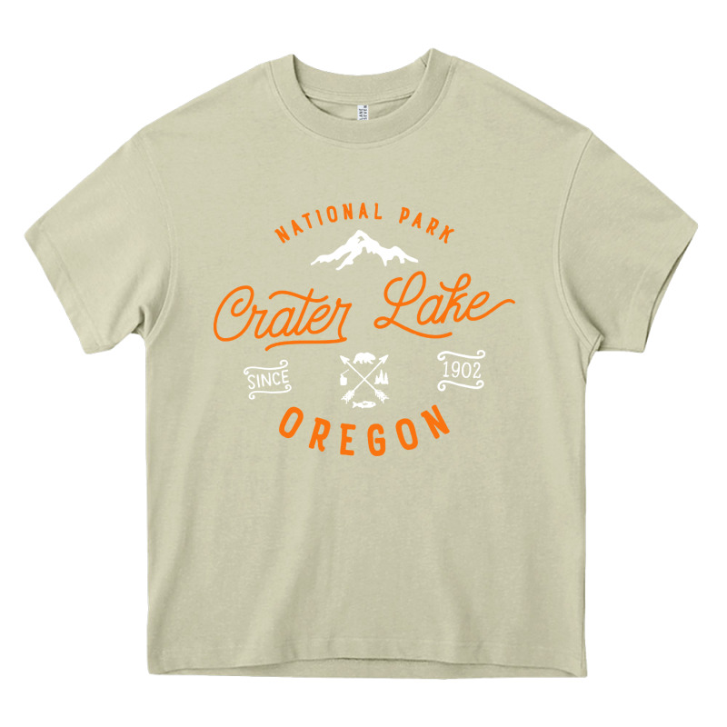 Crater Lake Oregon National Park Vintage Retro Heavy Core Tee by artisFamous | Teevron