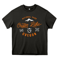 Asphalt crater lake oregon national park vintage retro Heavy Core Tee - artisFamous