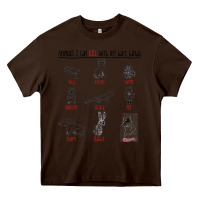 Chocolate Brown animals i can kill with my bare hands Heavy Core Tee - artisFamous