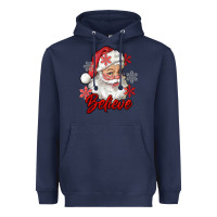 Navy santa believe Heavyweight Hoodie - RanaPortraitStore
