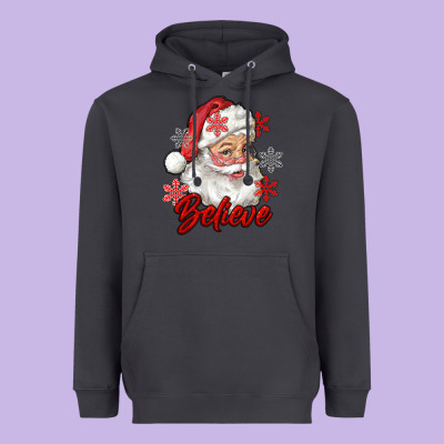Santa Believe Heavyweight Hoodie Designed By Ranaportraitstore
