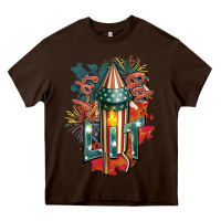 Chocolate Brown Let's get lit Heavy Core Tee - FaDigitalArtStudio