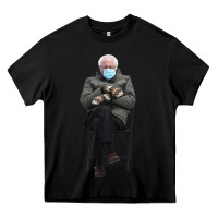Black bernie sitting in the cold with mittens meme Heavy Core Tee - artisFamous