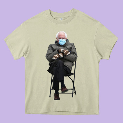 Bernie Sitting In The Cold With Mittens Meme Heavy Core Tee Designed By Artisfamous