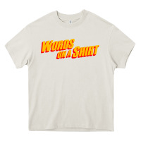 Cream words on a shirt Heavy Core Tee - artisFamous