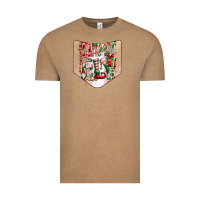 Vintage Coffee Christmas Pocket Vintage Tee - CowhideDigitalArt