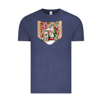 Vintage Denim Christmas Pocket Vintage Tee - CowhideDigitalArt