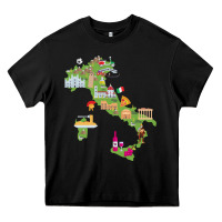 Black Italy map Heavy Core Tee - artisFamous