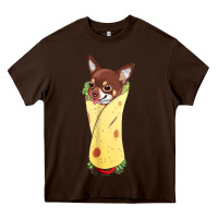 Chocolate Brown funny chihuahua dog burrito food tee Heavy Core Tee - artisFamous
