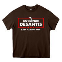 Chocolate Brown desantis governor keep florida free Heavy Core Tee - artisFamous