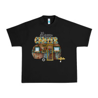 Black Happy Camper Urban Heavy Tee - CowhideDigitalArt