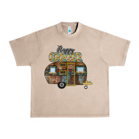 French Oak Happy Camper Urban Heavy Tee - CowhideDigitalArt