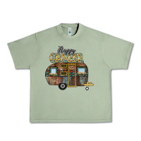Oil Green Happy Camper Urban Heavy Tee - CowhideDigitalArt