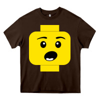 Chocolate Brown surprised expression lego head Heavy Core Tee - artisFamous