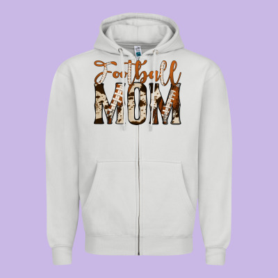 Football Mom Zipper Hoodie Designed By Jasminsmagicworld