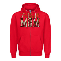 Red football mom Zipper Hoodie - Jasminsmagicworld