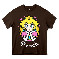 Chocolate Brown peach graphic Heavy Core Tee - artisFamous