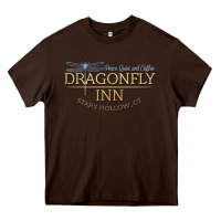 Chocolate Brown dragonfly inn Heavy Core Tee - artisFamous