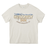 Cream dragonfly inn Heavy Core Tee - artisFamous