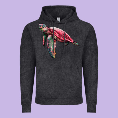 Sea Turtle Pink Glitter Vintage Hoodie Designed By Artiststas