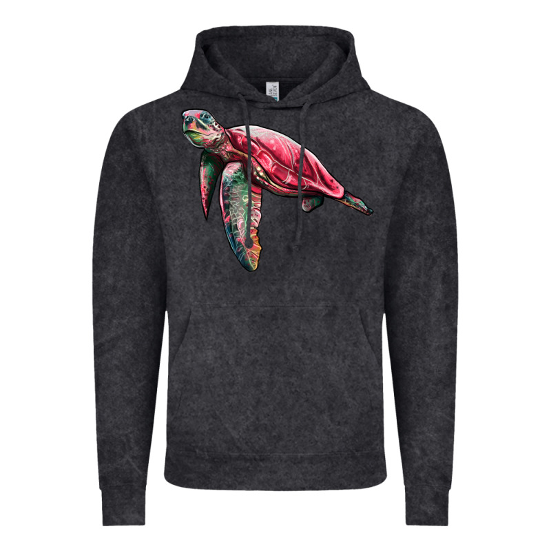 Sea Turtle Pink Glitter Vintage Hoodie by Artiststas | Teevron