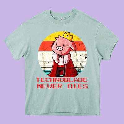 Retro Style Technoblade Merch Cosplay Heavy Core Tee Designed By Artisfamous