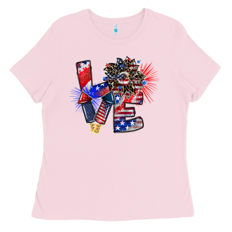 Patriotic Love Ladies Tee by CowhideDigitalArt | Teevron