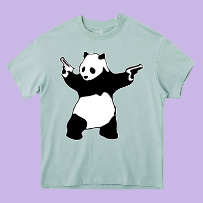 Banksy Panda Heavy Core Tee Designed By Artisfamous