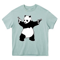 Arona banksy panda Heavy Core Tee - artisFamous