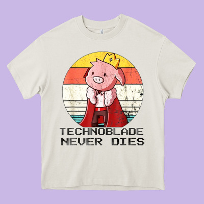 Retro Style Technoblade Merch Cosplay Heavy Core Tee Designed By Artisfamous