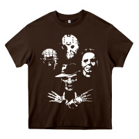 Chocolate Brown horror and scream film Heavy Core Tee - artisFamous