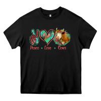 Black Peace Love Cows Heavy Core Tee - Jasminsmagicworld