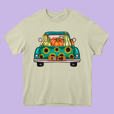 I Love Fall Truck Heavy Core Tee Designed By Artisfamous