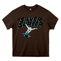 Chocolate Brown silver surfer Heavy Core Tee - artisFamous