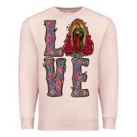 Pale Pink Love Lady Of Guadalupe Premium Sweatshirt - Jasminsmagicworld